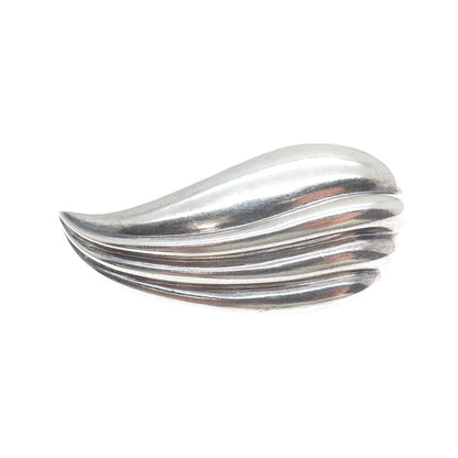 KRYPELL 925 Sterling Silver Vintage Modernist Petal Pin Brooch