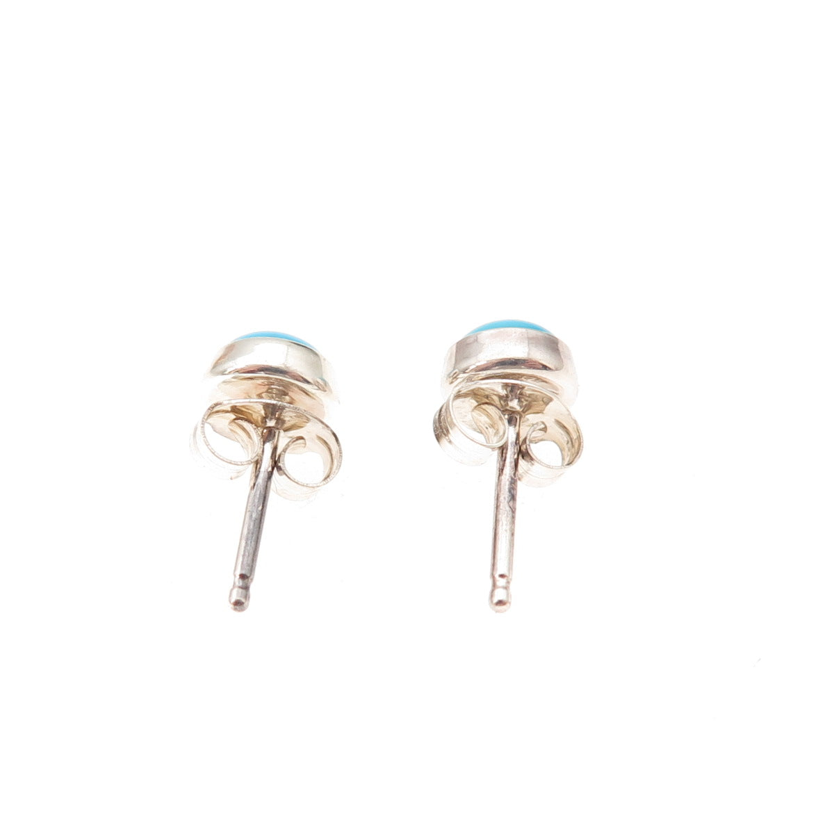 925 Sterling Silver Real Sleeping Beauty Turquoise Stud Earrings