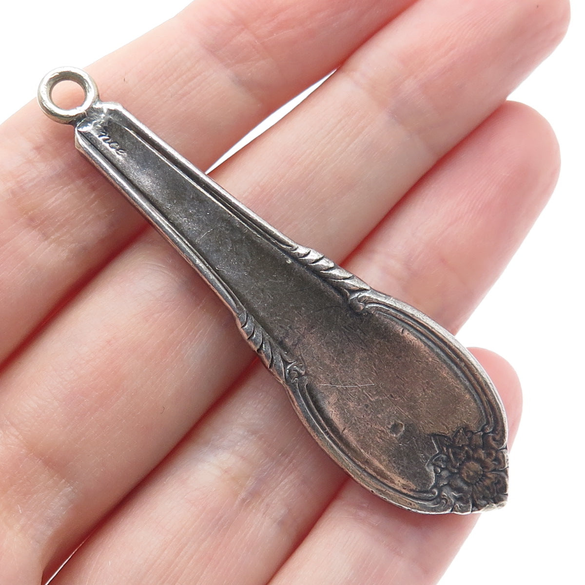 925 Sterling Silver Antique 1948 Real Abalone Shell Remembrance Pendant