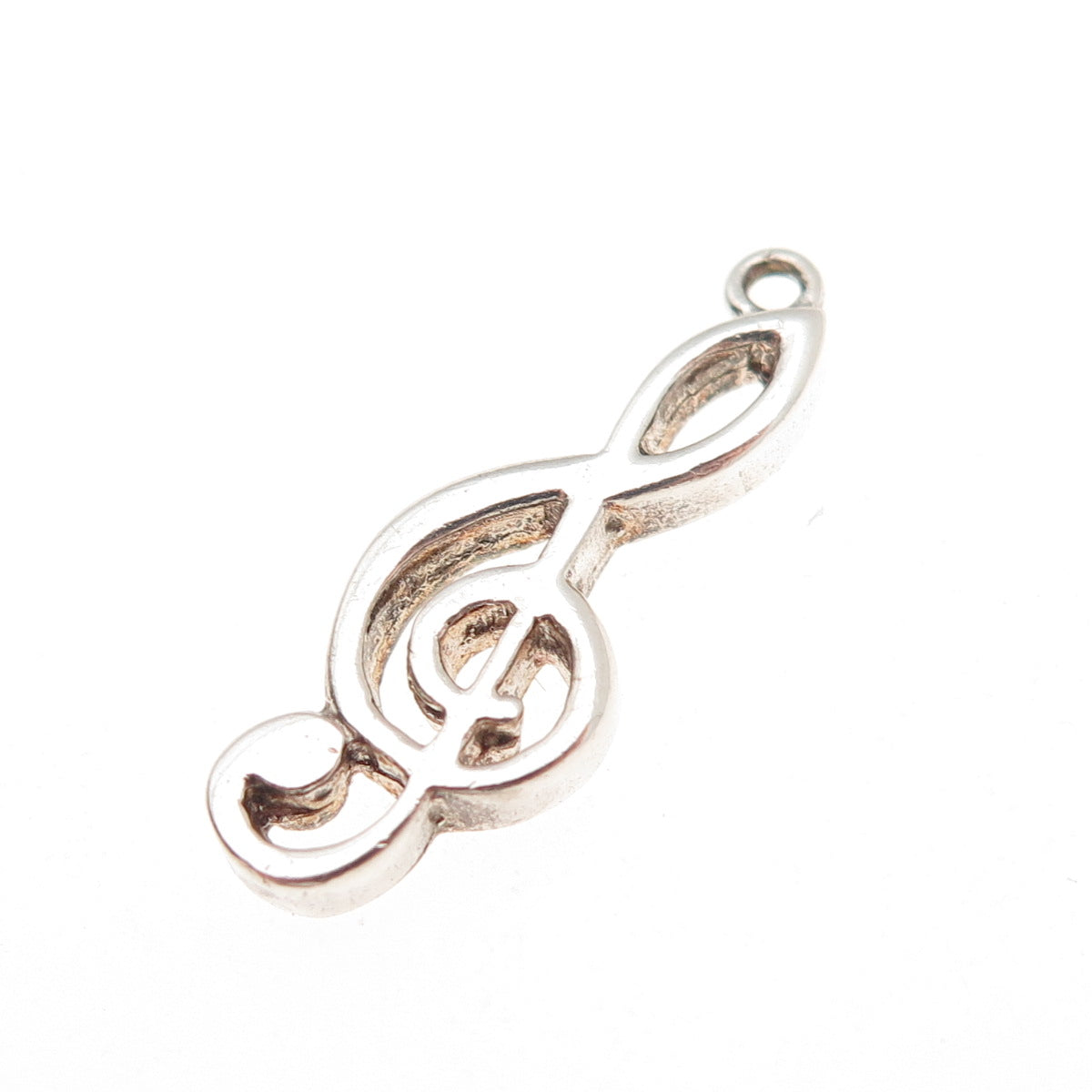 Cellini 925 Sterling Silver Vintage Treble Clef Charm Pendant
