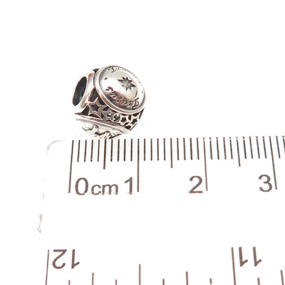 Pandora 925 Sterling Silver Taurus Zodiac Sign Slide Bead Charm