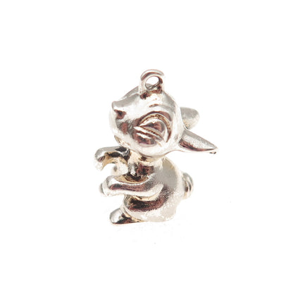 925 Sterling Silver Vintage Germany Bunny 3D Mini Charm Pendant