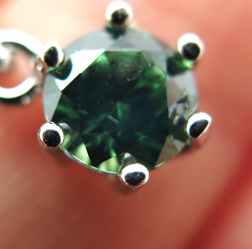 925 Sterling Silver Swarovski Green-Crystal Box Chain Necklace 16-18"