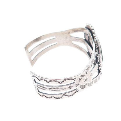 Old Pawn 925 Sterling Silver Vintage Royston Turquoise Adjustable Bracelet 6.75"