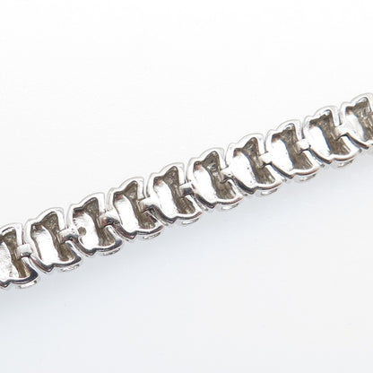 ROSS SIMONS 925 Sterling Silver Real Diamond Accent Bow Link Bracelet 7.25"