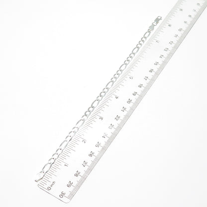 925 Sterling Silver Vintage Italy Figaro Link Bracelet 8"