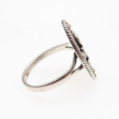 925 Sterling Silver Vintage Mexico Egyptian Ankh Oxidized Ring Size 8