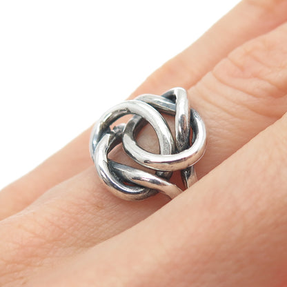 925 Sterling Silver Vintage Mariner Love Knot Oxidized Ring Size 5.5