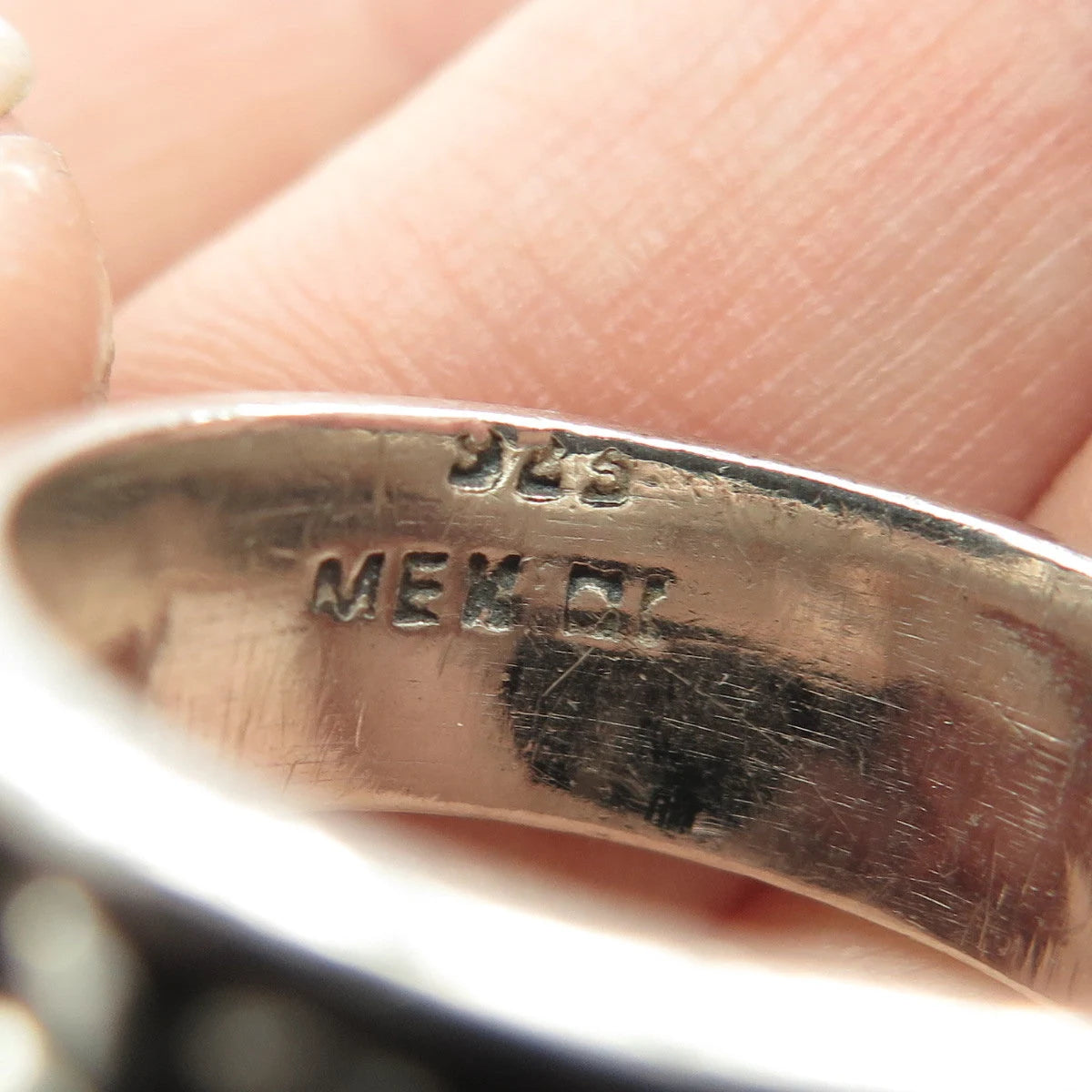 925 Sterling Silver Vintage Mexico Woven Band Ring Size 10.25