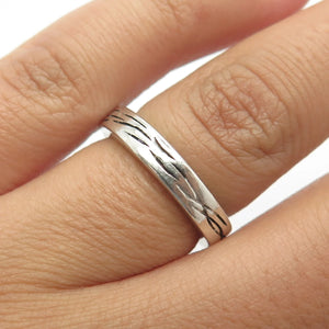 925 Sterling Silver Vintage Textured Band Ring Size 6.25