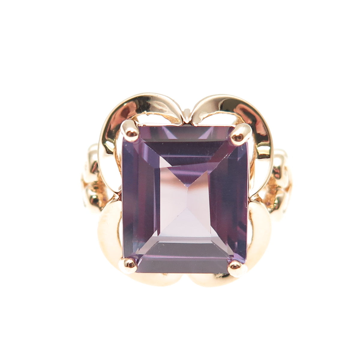 Ross Simons 925 Sterling Gold Plated Lab-Created Peacock Sapphire Ring Size 5