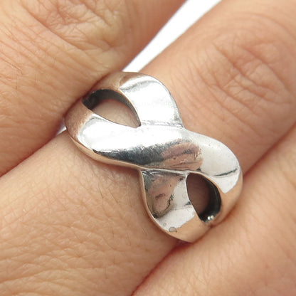 925 Sterling Silver Vintage Infinity Ring Size 8.25
