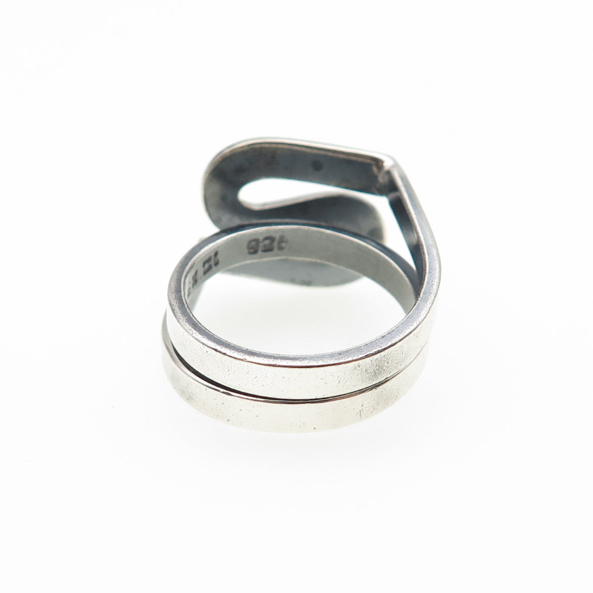 925 Sterling Silver Vintage Mexico Modernist Zig Zag Ring Size 7.25