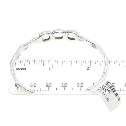 CHARLES GARNIER 925 Sterling Silver Real Clear Quartz Adjustable Bracelet 6.75"