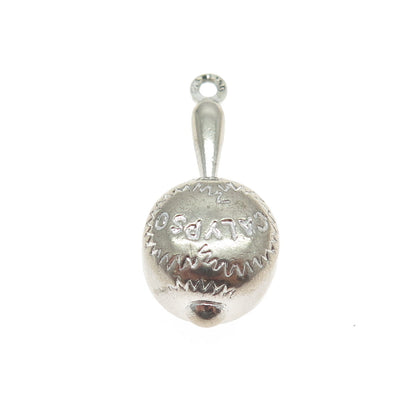 925 Sterling Silver Vintage Calypso Maracas Pendant