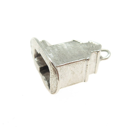 925 Sterling Silver Antique Old House 3D Pendant