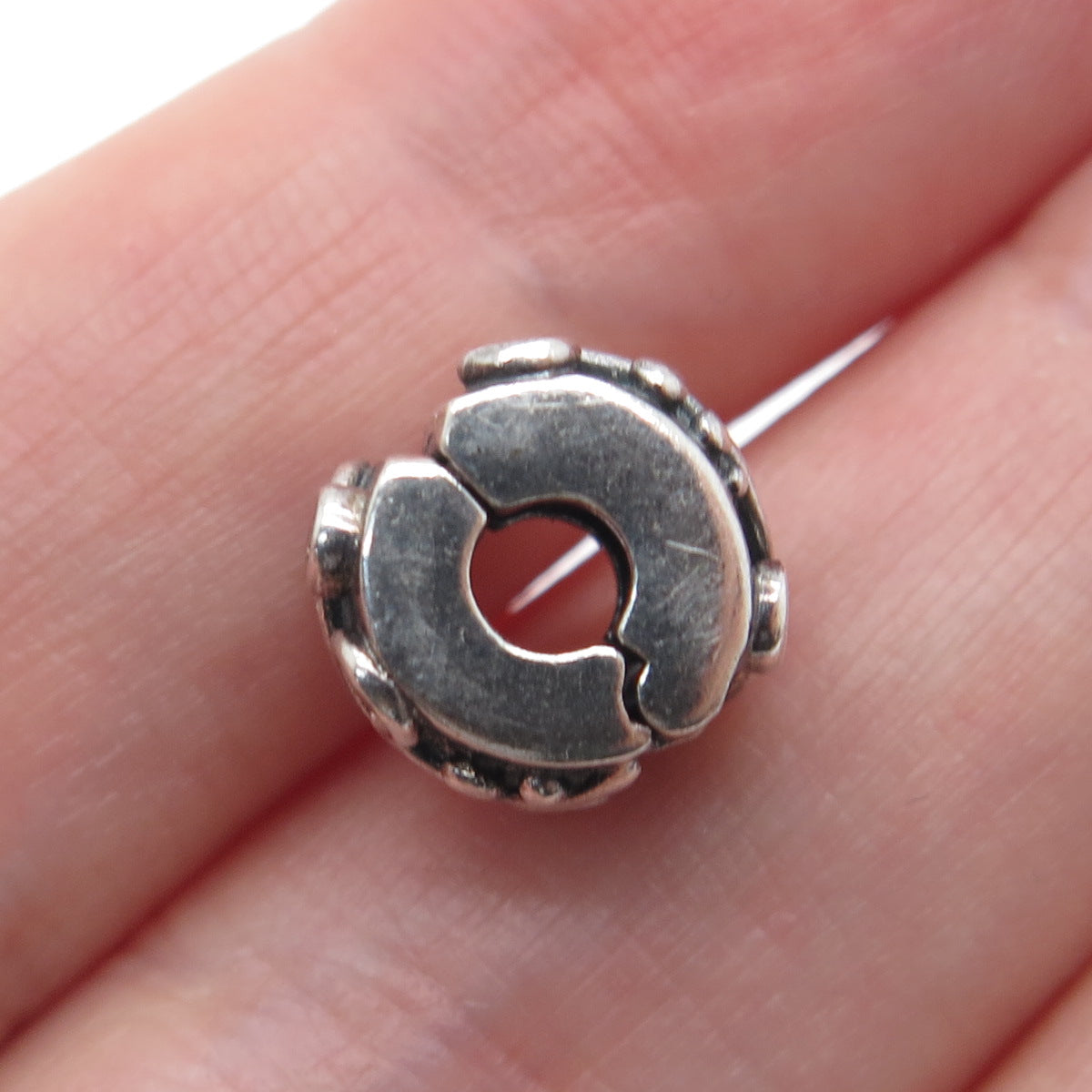 PANDORA 925 Sterling Silver Champagne C Z Tendril Clip Bead Charm