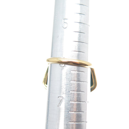 925 Sterling Silver Gold Plated Real Zoisite Ruby Statement Ring Size 6