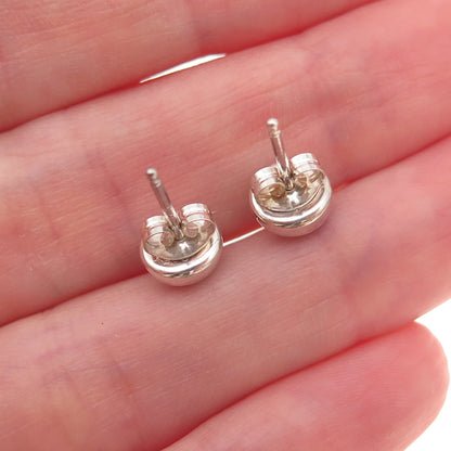 925 Sterling Silver Vintage Real Sleeping Beauty Turquoise Stud Earrings