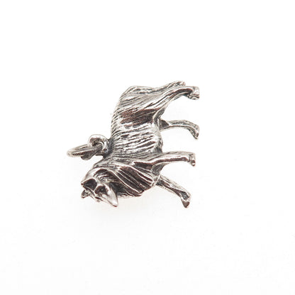 Danecraft 925 Sterling Silver Vintage Border Collie Oxidized 3D Charm Pendant