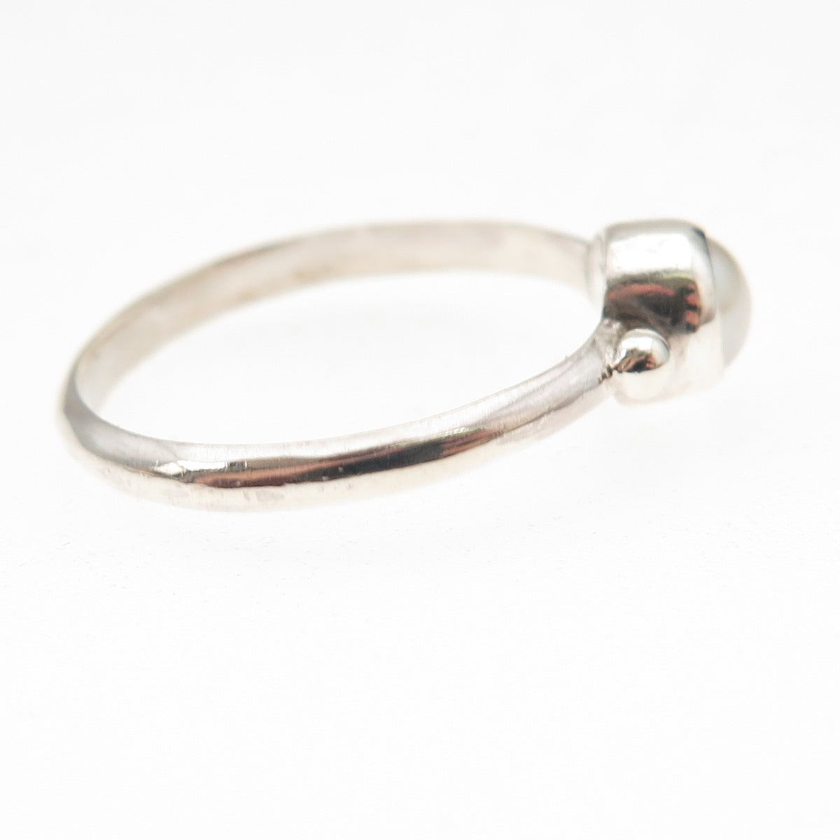 Colleen Lopez 925 Sterling Silver Vintage Real Pearl Ring Size 7.75
