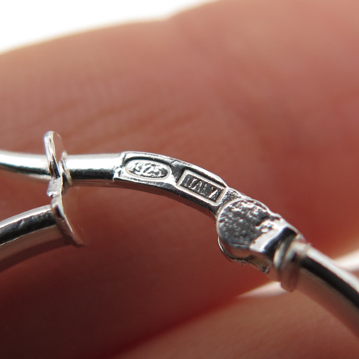 925 Sterling Silver Italy Hoop Earrings