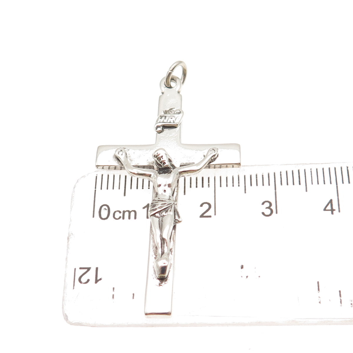Creed 925 Sterling Silver Vintage Crucifix Cross Religious Oxidized Pendant