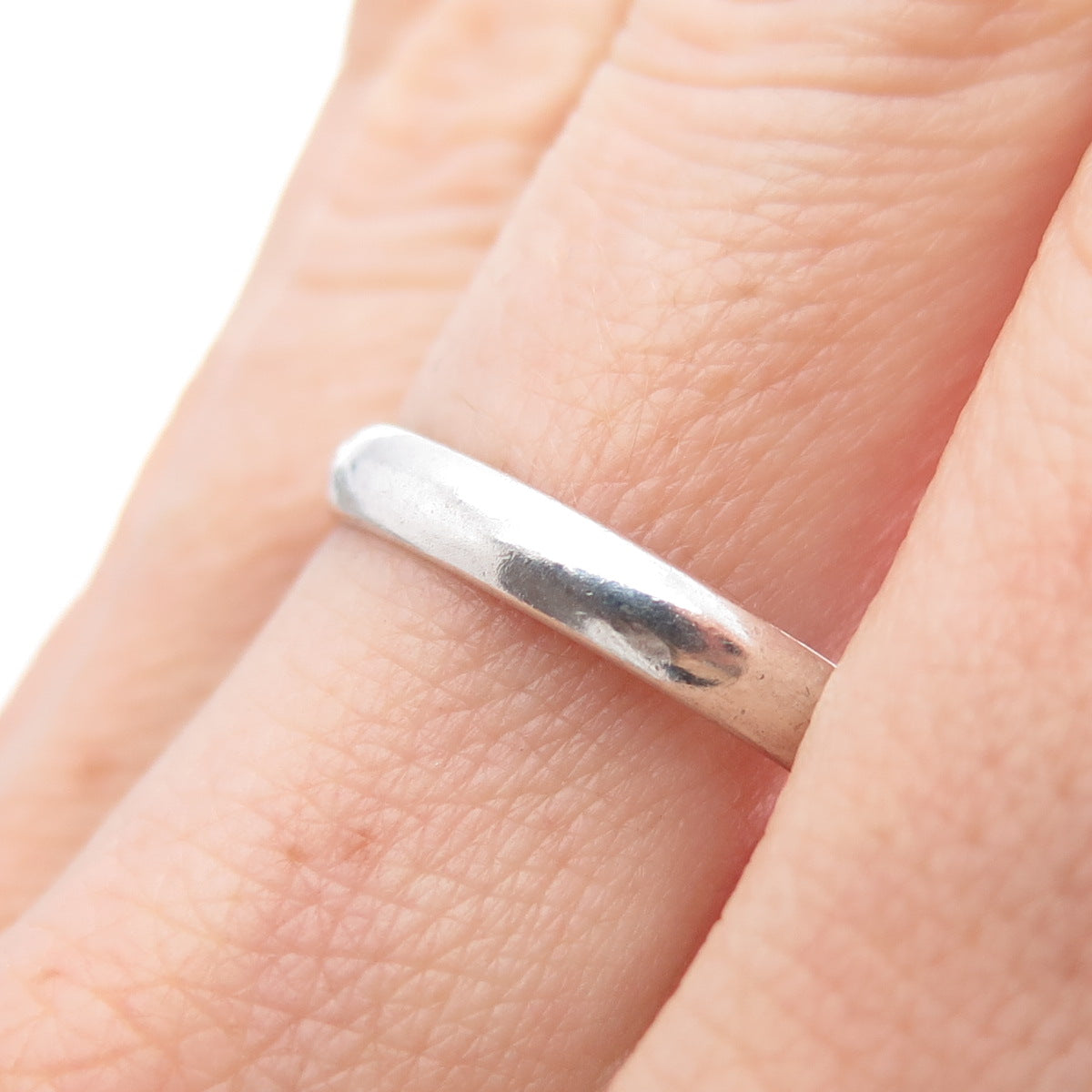 925 Sterling Silver Vintage Classic Wedding Band Ring Size 9.25