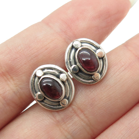 925 Sterling Silver Vintage Real Tourmaline Gemstone Earrings