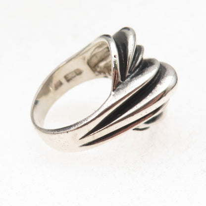 Chapal Zenray 925 Sterling Silver Vintage Modernist Oxidized Ring Size 8