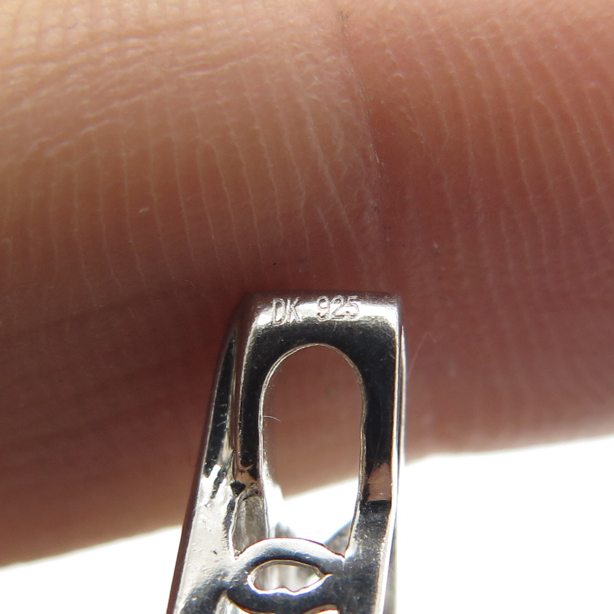 925 Sterling Silver Real Round-Cut Diamond Accent Interlocked Pendant