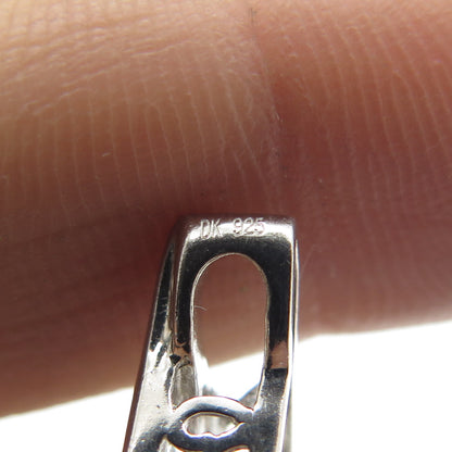 925 Sterling Silver Real Round-Cut Diamond Accent Interlocked Pendant