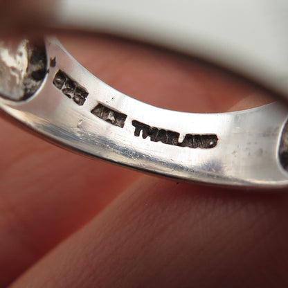 925 Sterling Silver Vintage Modernist Ring Size 7