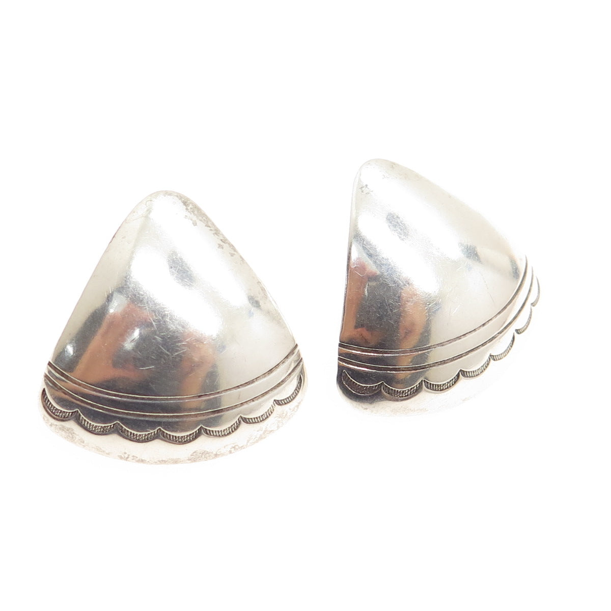 EDDIE CHEE NAVAJO Old Pawn 925 Sterling Silver Vintage Southwestern Earrings