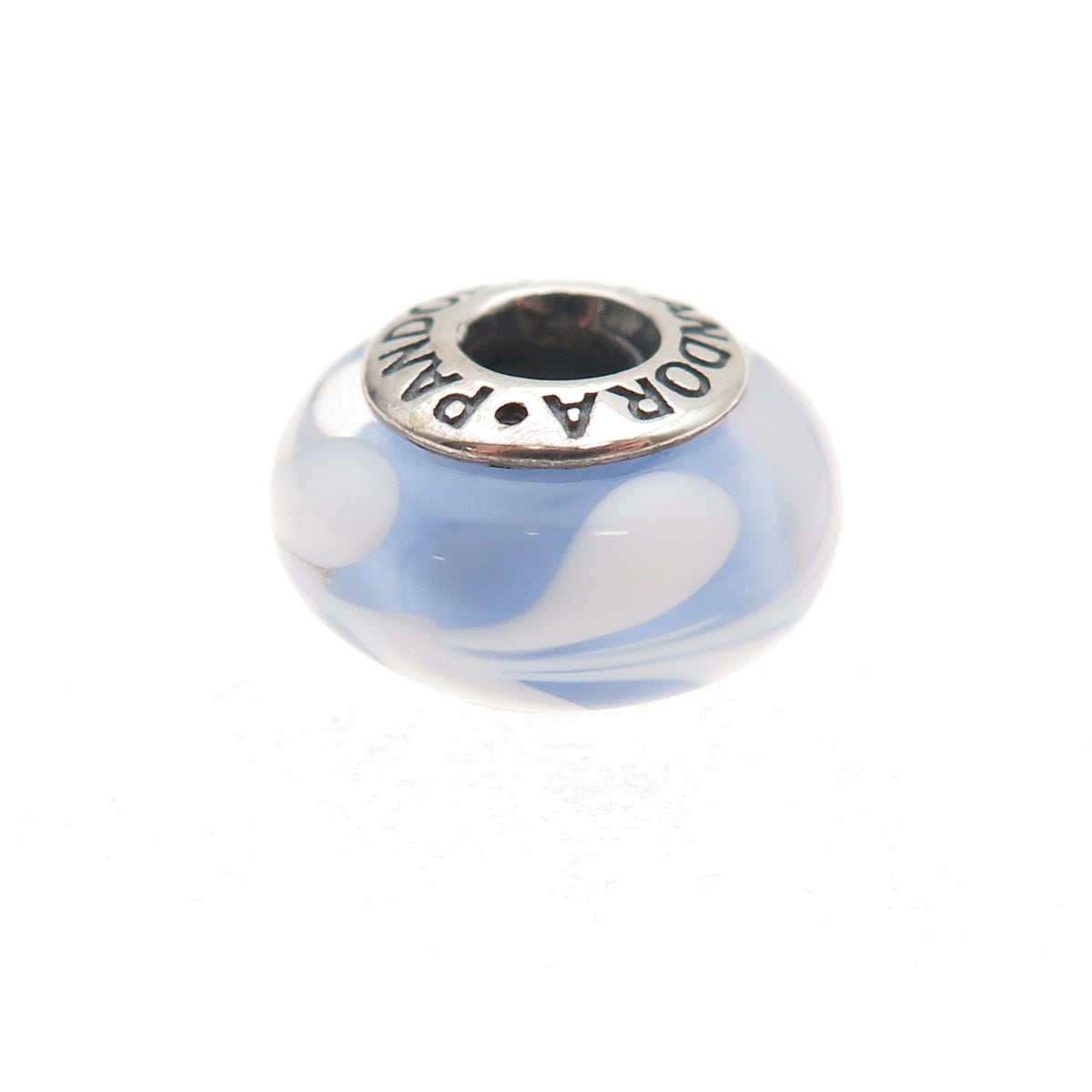 Pandora 925 Sterling Silver Murano Glass Slide Bead Charm