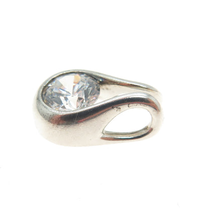 925 Sterling Silver Round-Cut Shaped C Z Slide Pendant