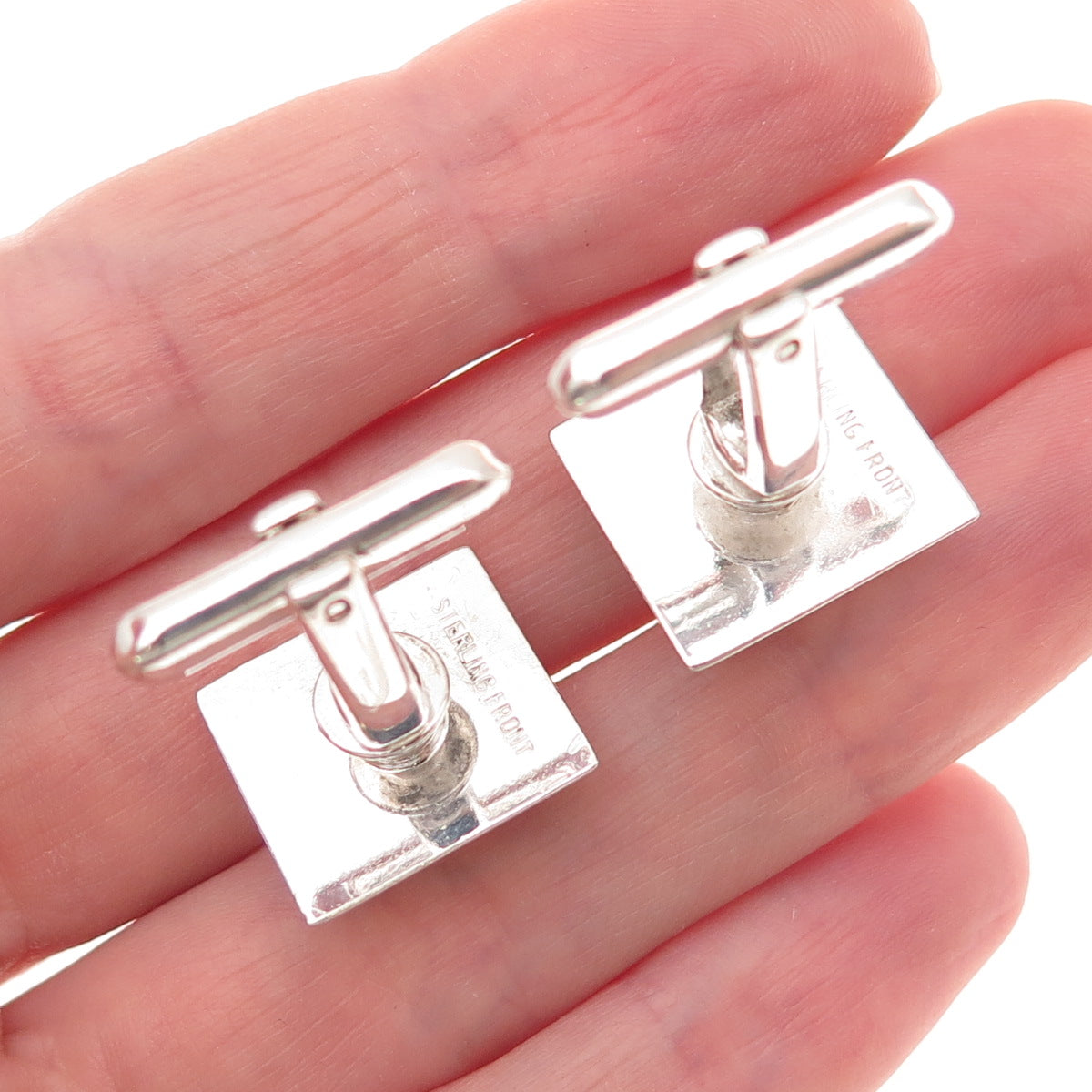 925 Sterling Silver Front Vintage Golf Club Cufflinks