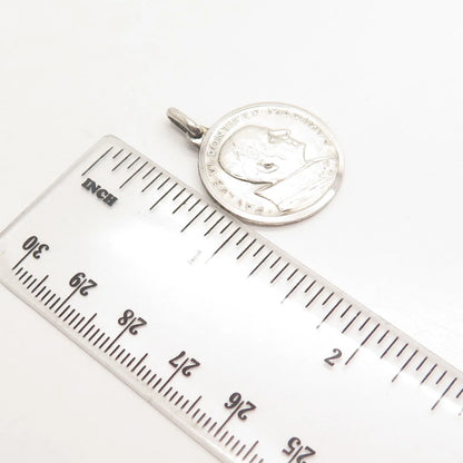 800 Silver Vintage Roma Pope Paulus VI Pontifex Max. Medal Pendant