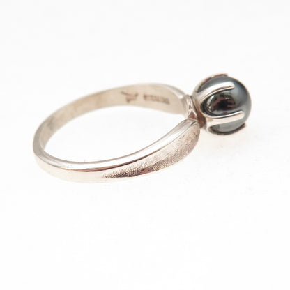 Bell Trading Post 925 Sterling Silver Vintage Real Hematite Oxidized Ring Size 8
