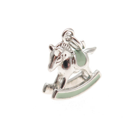 Ross Simons 925 Sterling Silver Enamel Rocking Horse 3D Charm Pendant