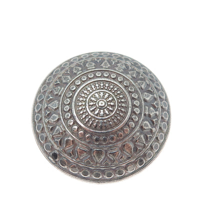 KELT 925 Sterling Silver Vintage Celtic Shield Oxidized Pin Brooch