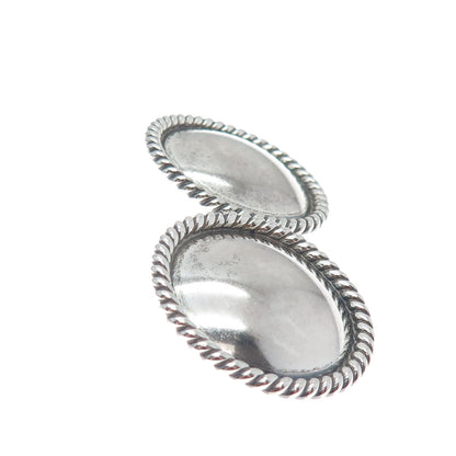 ELTON CADMAN Old Pawn 925 Sterling Silver Vintage Round Dome Oxidized Earrings