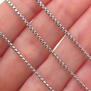925 Sterling Silver Vintage Round Box Chain Necklace 18"