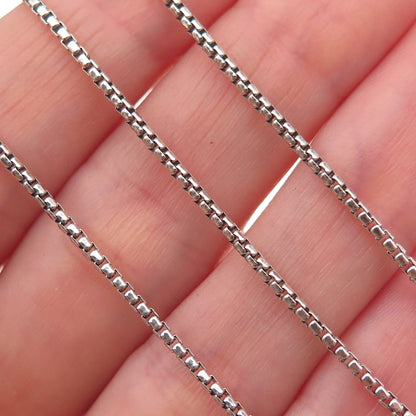 925 Sterling Silver Vintage Round Box Chain Necklace 18"