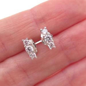 Pandora 925 Sterling Silver C Z Sparkling Elegance Stud Earrings