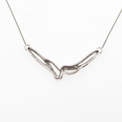925 Sterling Silver C Z Twisted Pendant Cable Chain Necklace 18"