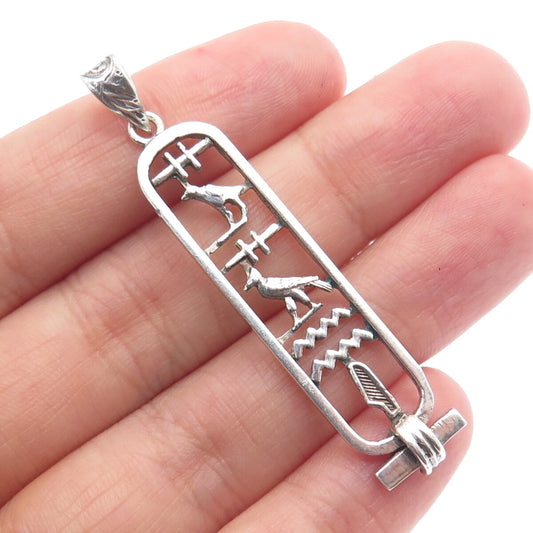 925 Sterling Silver Vintage Egyptian Cartouche Pendant