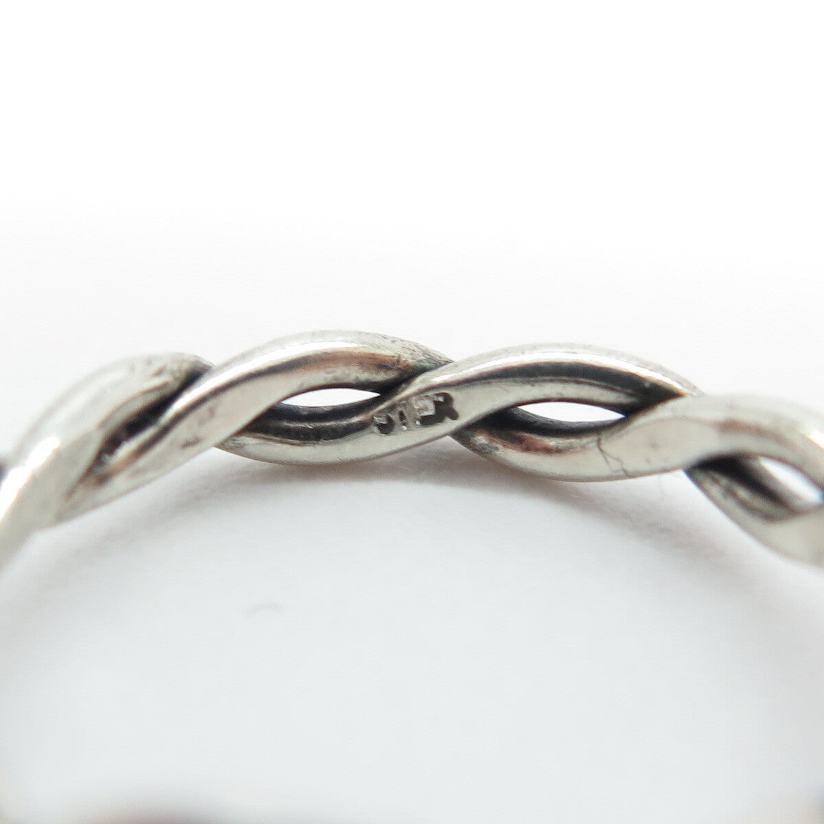 925 Sterling Silver Vintage Wicker / Braided Ring Size 5.5