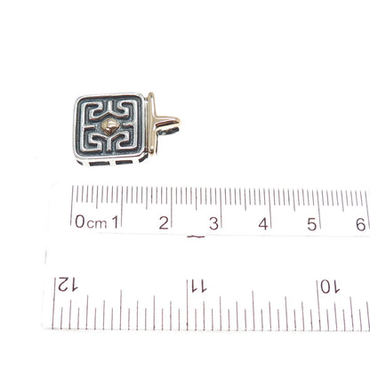 ROSS SIMONS 14K Gold & 925 Sterling Silver Vintage Modernist Mini Charm Pendant