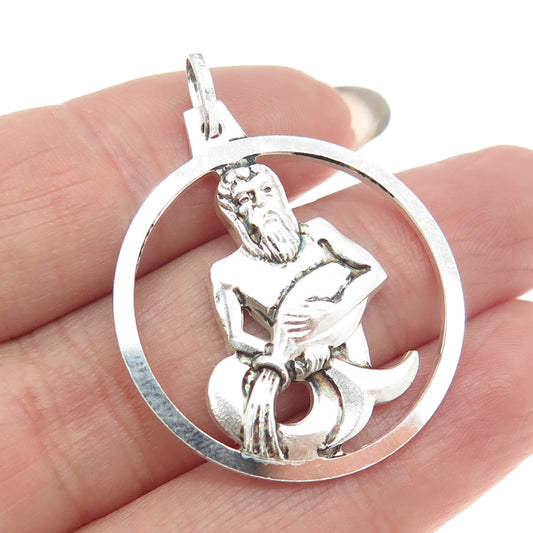 KREMENTZ 925 Sterling Silver Vintage Germany Aquarius Zodiac Sign Pendant